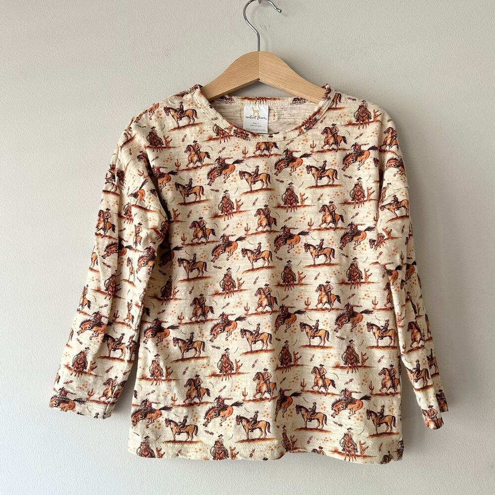 Velvet Fawn Cowboy Graphic Long Sleeve T-Shirt